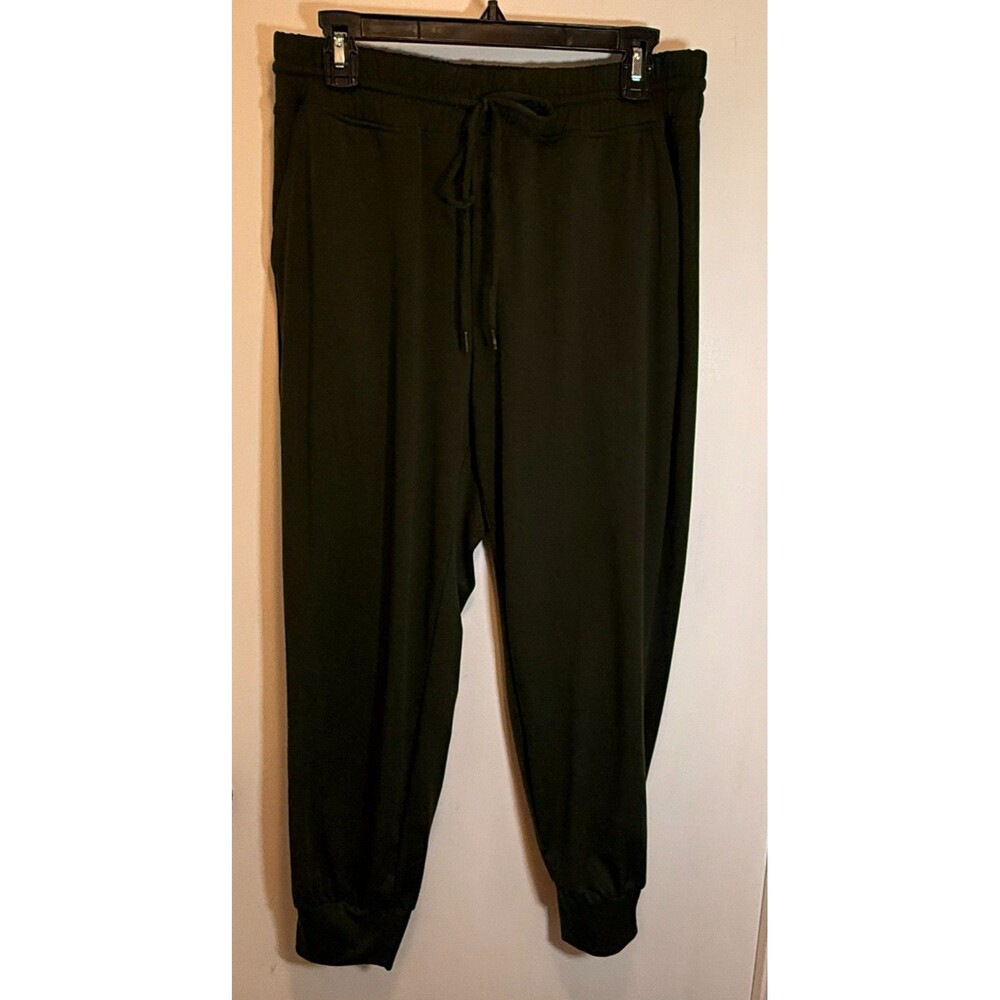 Lou & Grey Signature Soft Joggers Olive Green Tapered Lounge Pants L